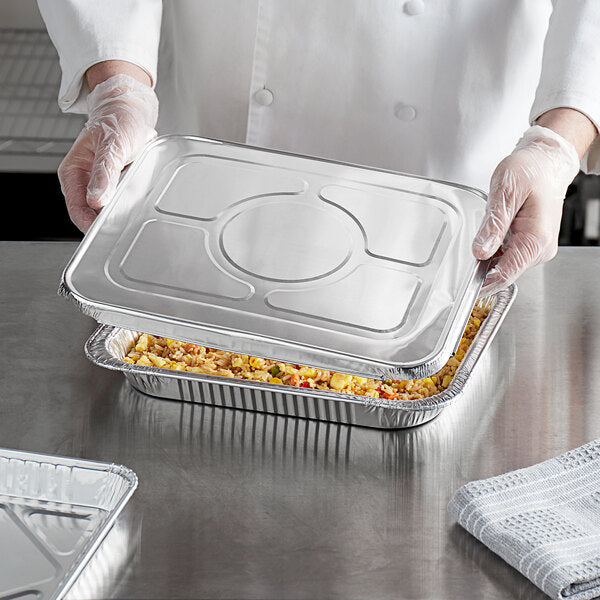 Choice Foil Steam Table Pan Lid - Half Size - 100/Case