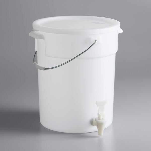 Choice 6 Gallon Clear Round Dispenser for Handwashing with Set of Labels