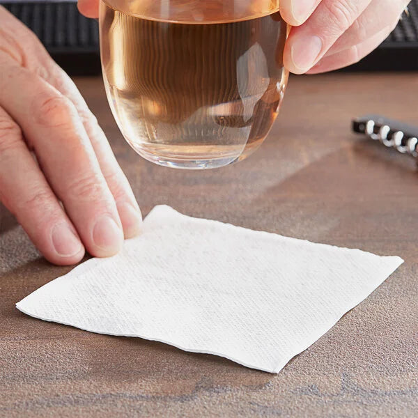 Choice 2-Ply White Beverage / Cocktail Napkin - 3,000/Case
