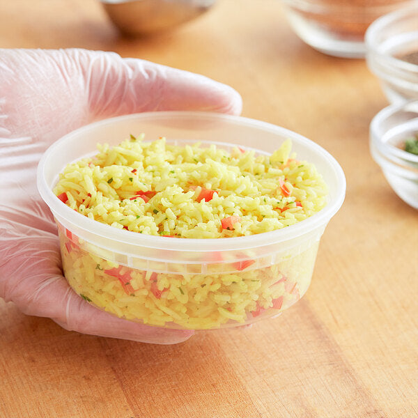 Choice Heavy Duty 16 oz. Microwavable Translucent Plastic Deli Container - 480/Case