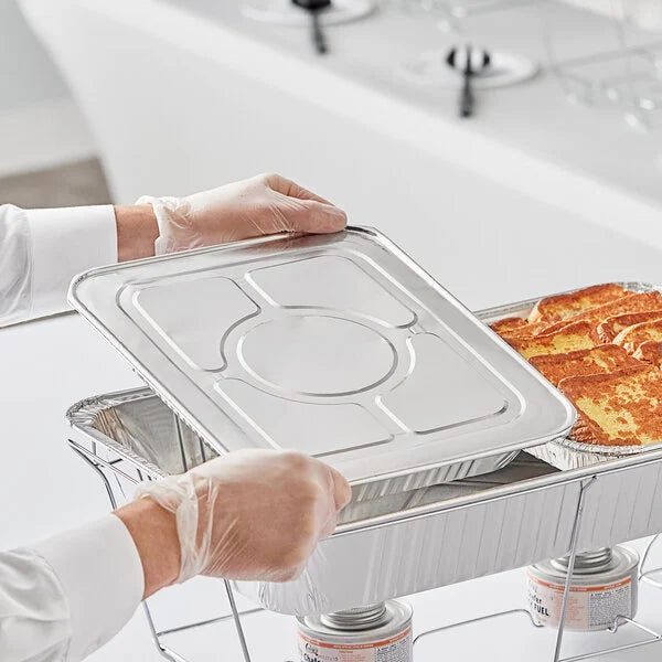 Choice Foil Steam Table Pan Lid - Half Size - 100/Case