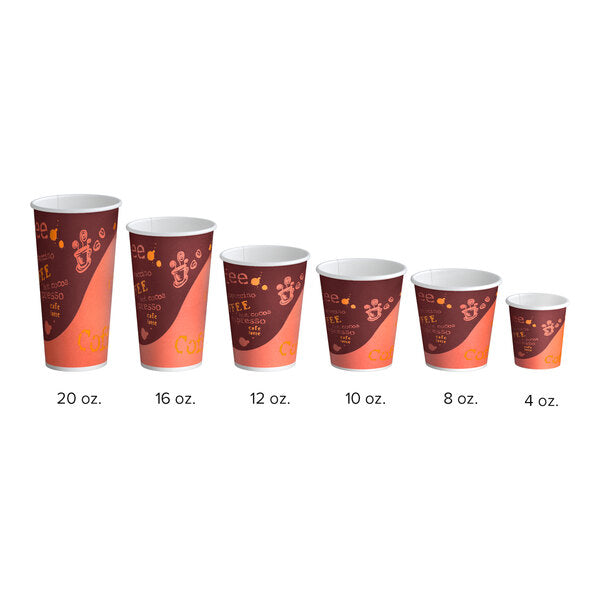 Choice 4 oz. Coffee Print Poly Paper Hot Cup - 1,000/Case