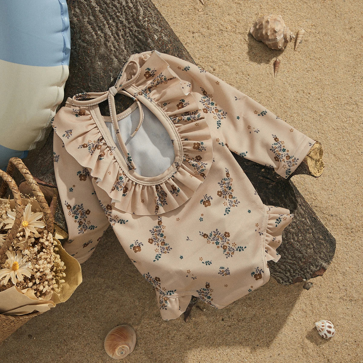 Long Sleeve Ruffles Swimwear