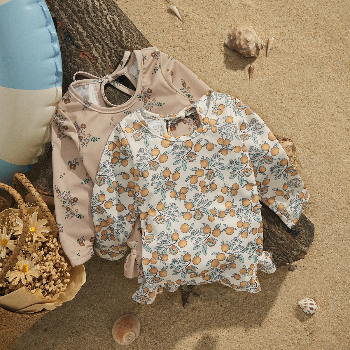 Long Sleeve Ruffles Swimwear