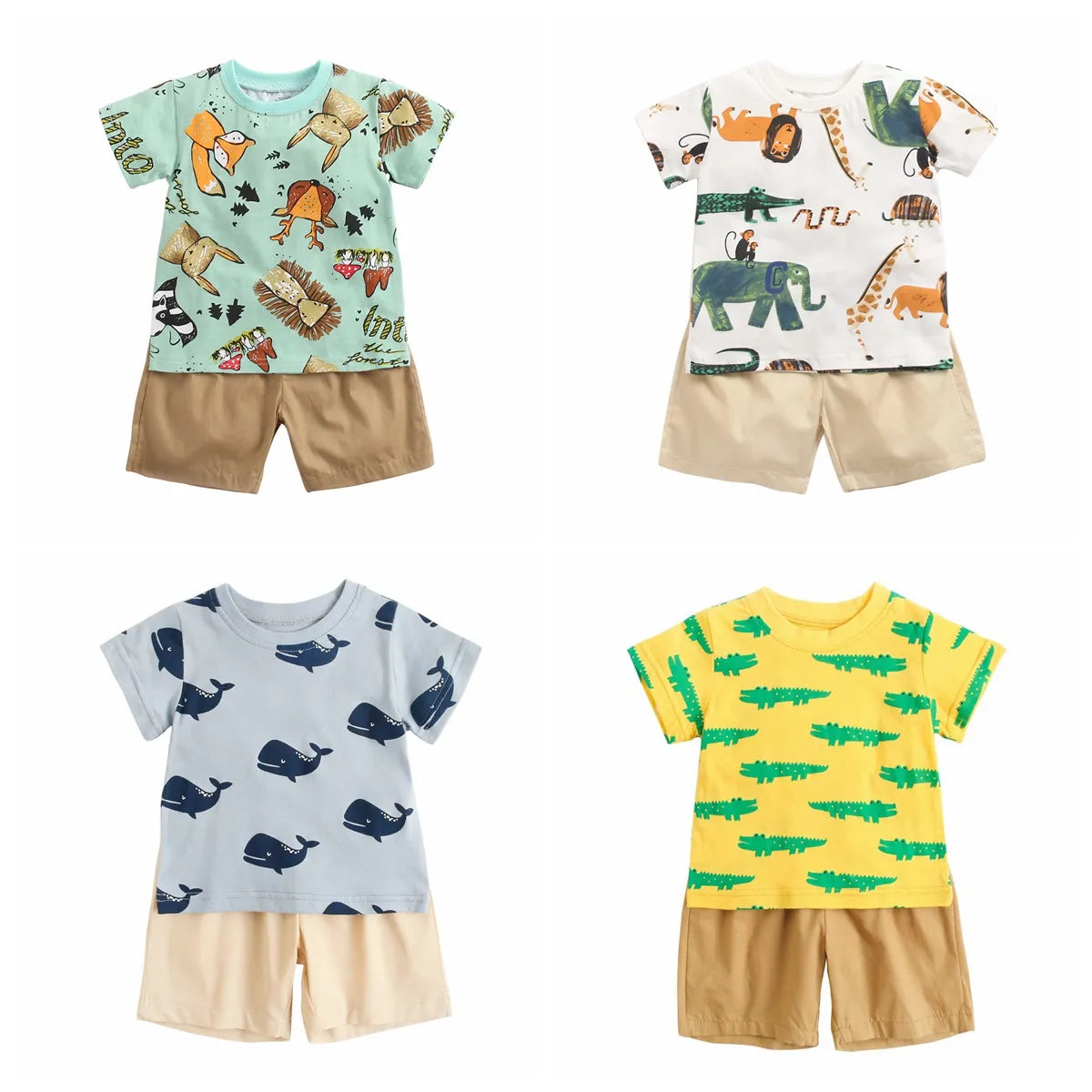 Cartoon Boys Clothing Sets: Summer Casual Baby Outfits 2Pcs