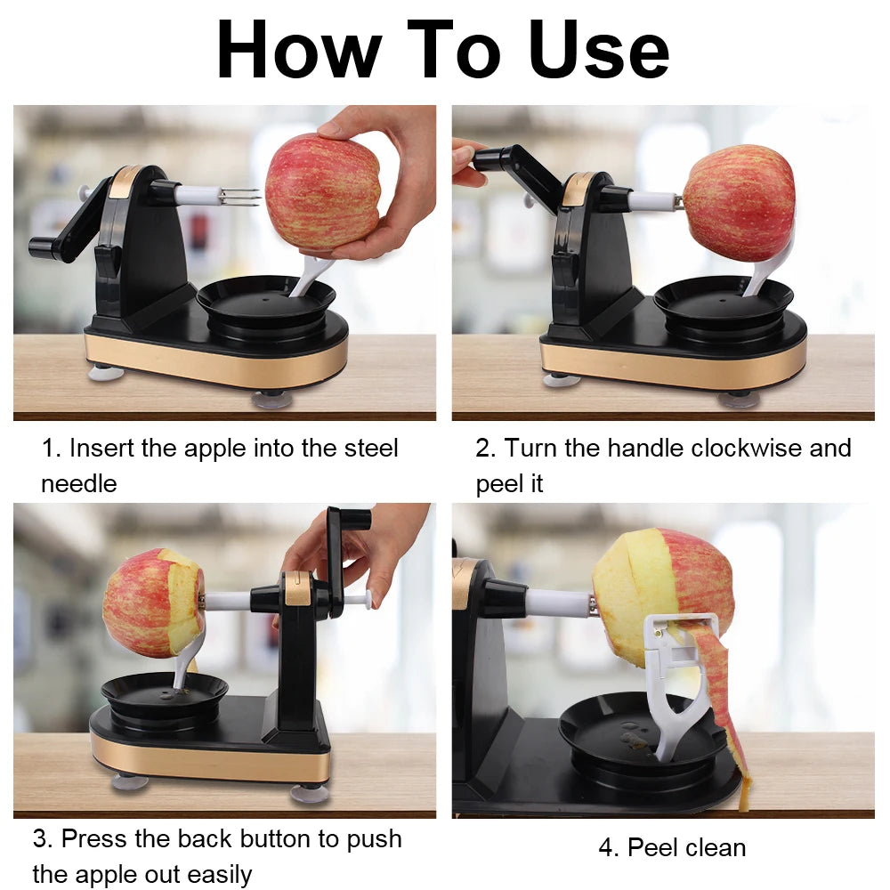Multifunction Hand-Cranked Potato and Apple Peeler Slicer Cutter