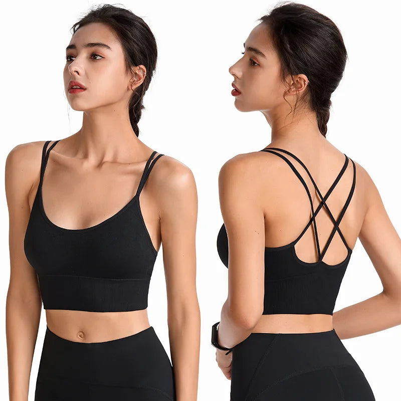 Padded Cross Back Sports Bra