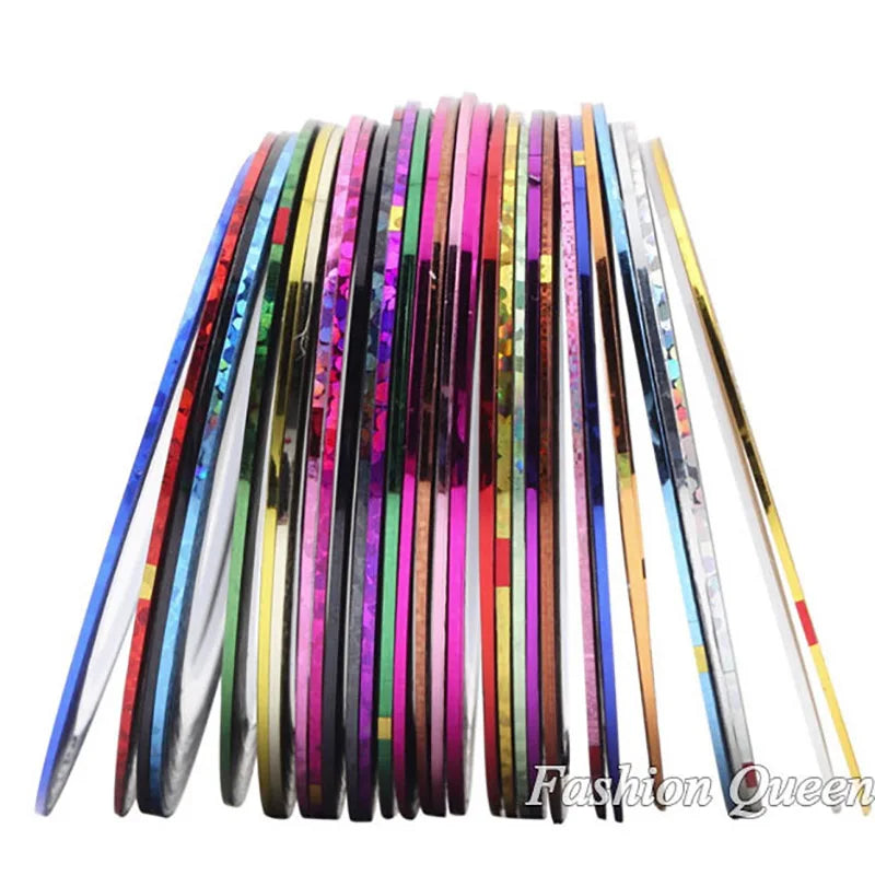 10pcs Metallic Nail Striping Tape Set