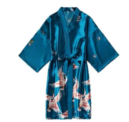 Elegant Satin Silk Kimono Robe