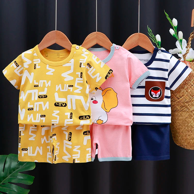 Summer Baby Unisex Cotton Clothing Set: Casual Kids Outfit