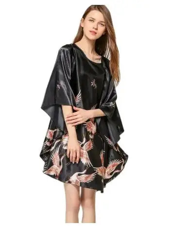 Summer Chinese Style Satin Robe Dress