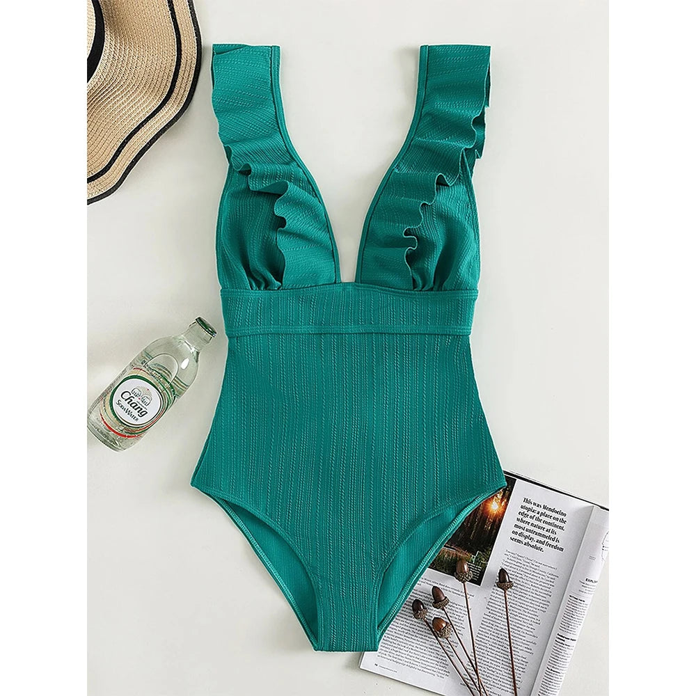 Ruffle Push Up One Piece Swimsuit