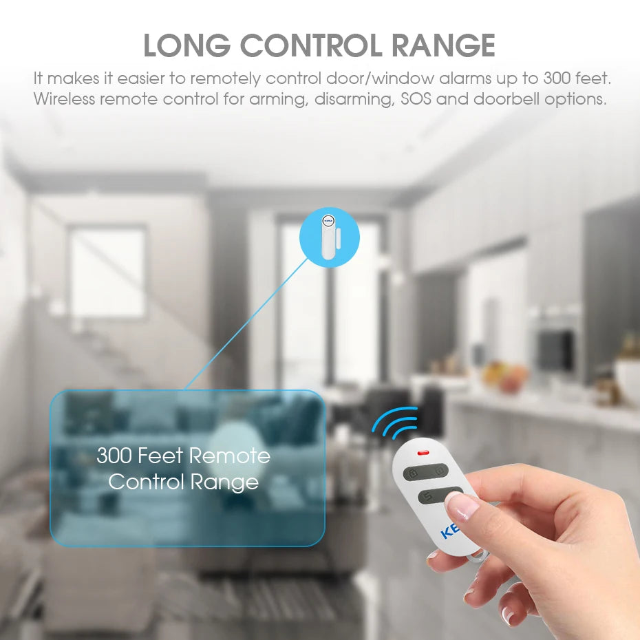 Window Sensor Alarm 300ft Smart Security Control