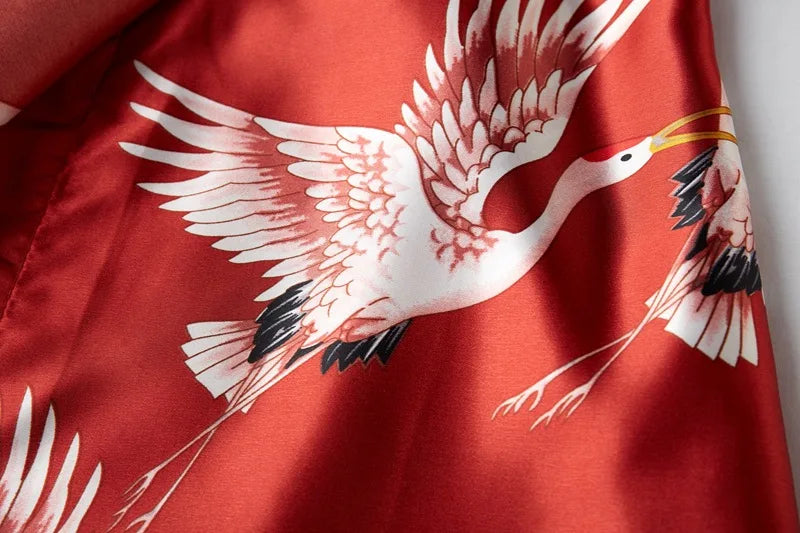 Elegant Satin Silk Kimono Robe