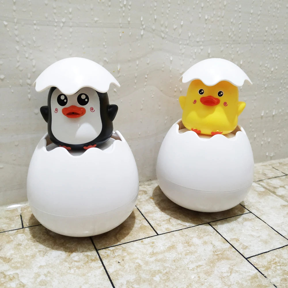 Cute Duck Penguin Egg Bathing Water Spray Toy