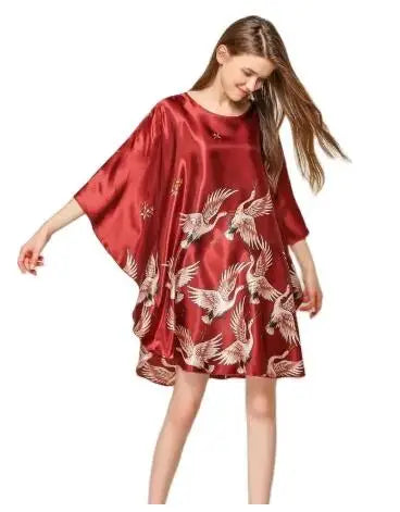 Summer Chinese Style Satin Robe Dress
