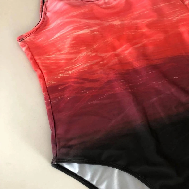 Gradient Print Push Up One Piece Swimsuit