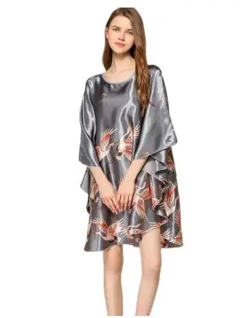 Summer Chinese Style Satin Robe Dress