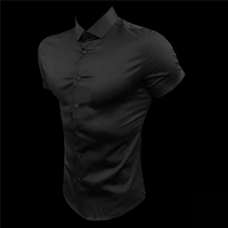 Slim Fit Stand Collar Dress Shirt