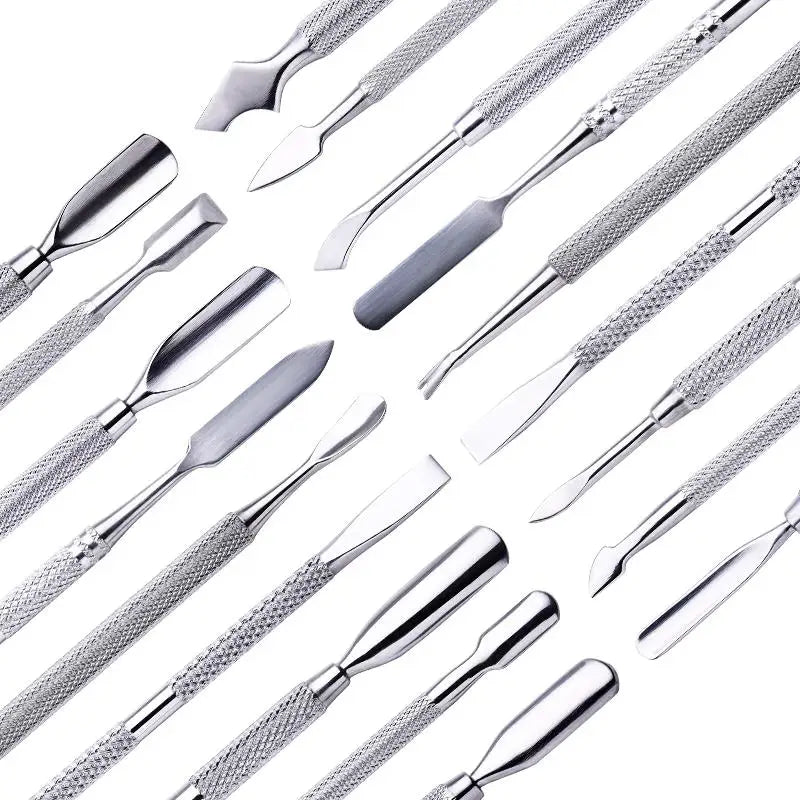 Stainless Steel Cuticle Pusher Remover Manicure Pedicure Nail Care Tool