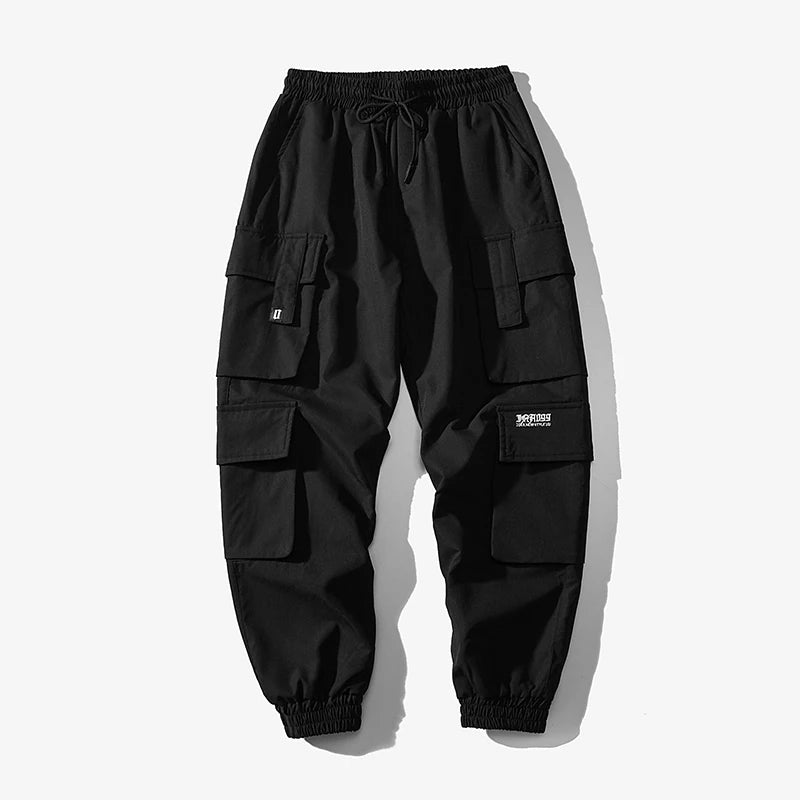Black Streetwear Men's Cargo Joggers