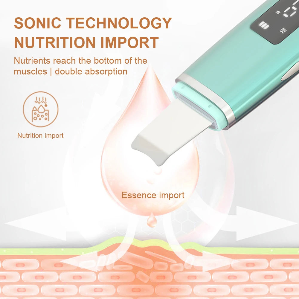 Ultrasonic EMS Skin Scrubber Facial Cleaner