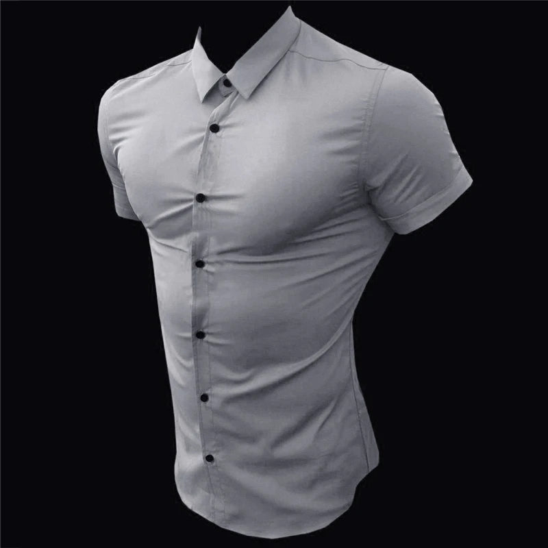 Slim Fit Stand Collar Dress Shirt