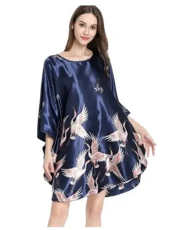 Summer Chinese Style Satin Robe Dress