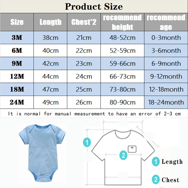3PCS Baby Bodysuit Set