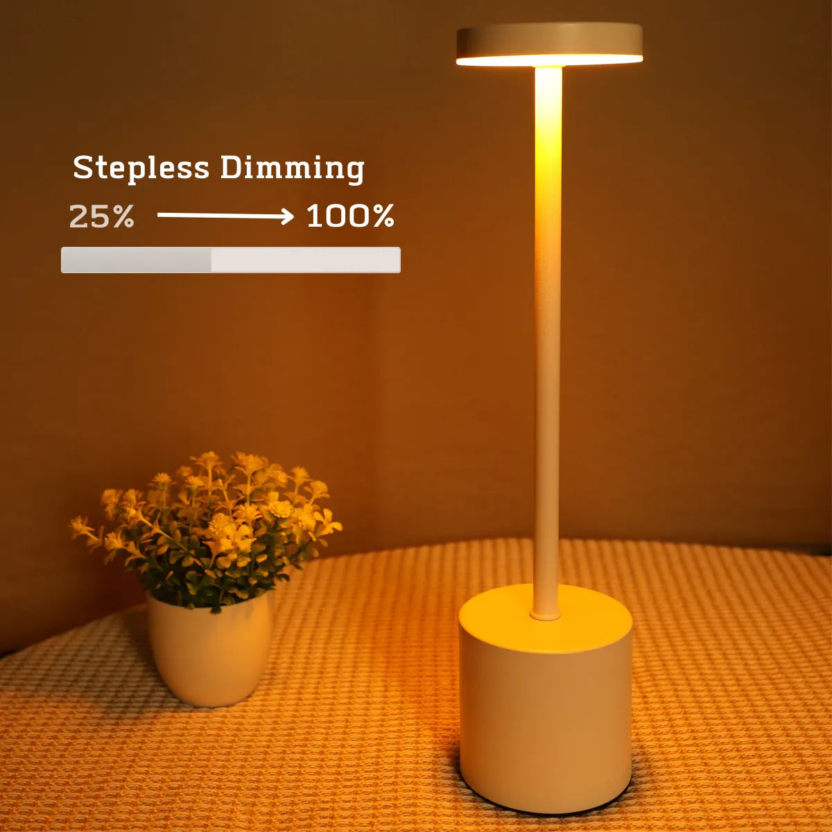 LED Rechargeable Metal Touch Table Lamp