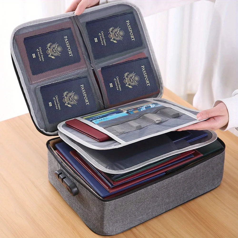 Multi-Layer Portable Document Organizer Bag