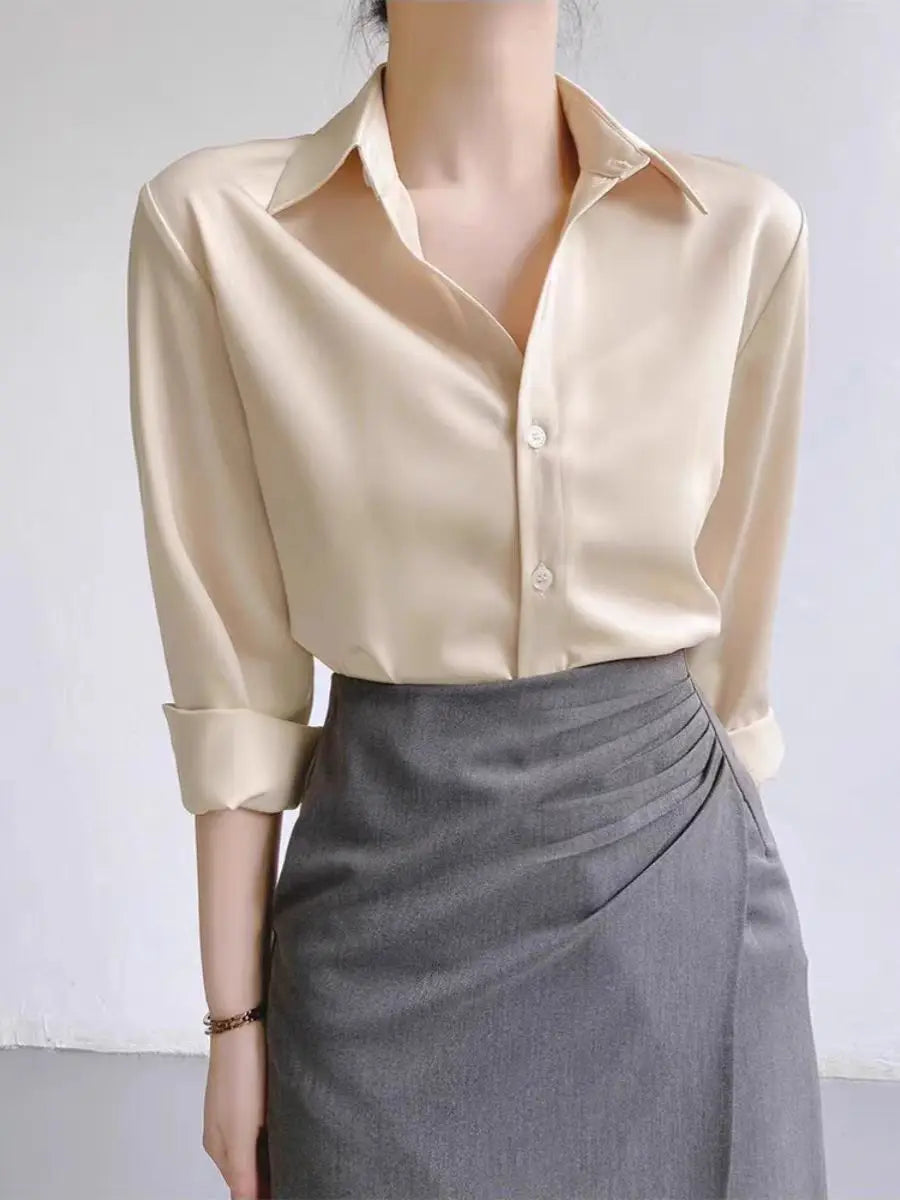 Elegant Satin Work Shirt