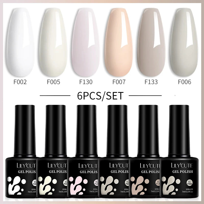 Winter Coffee Brown Gel Nail Polish Set