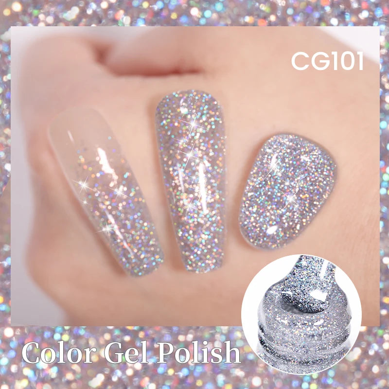 Champagne Gold Reflective Glitter UV Gel Polish