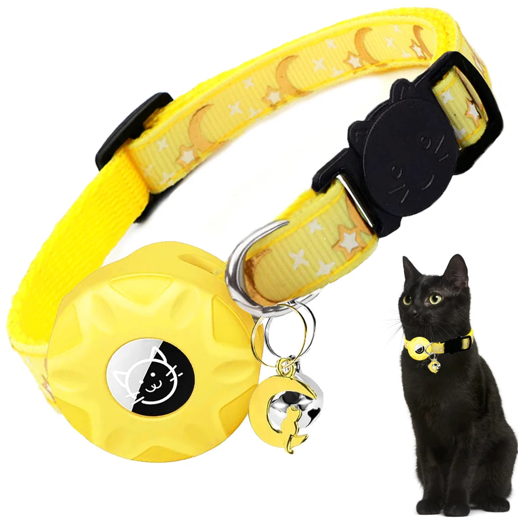 Adjustable Cat Collar with AirTag Holder