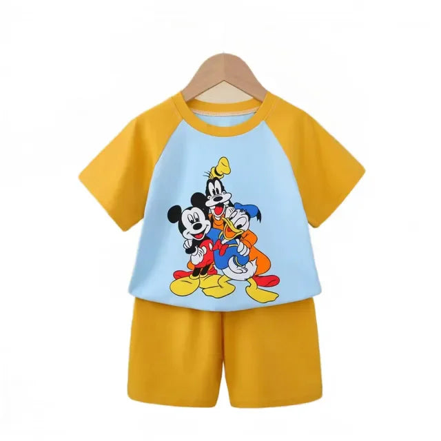 Summer Cartoon T-Shirt and Shorts Set