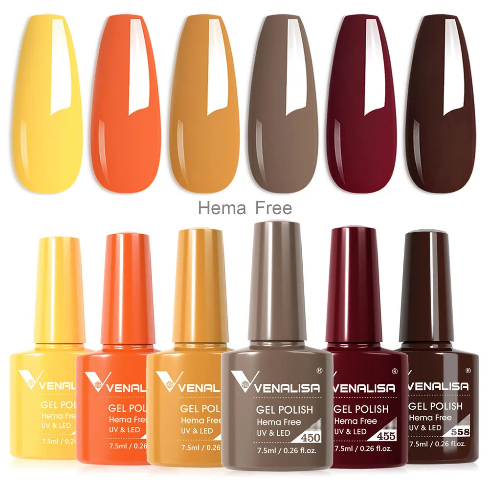 Autumn Earth-Tone Gel Nail Polish Set