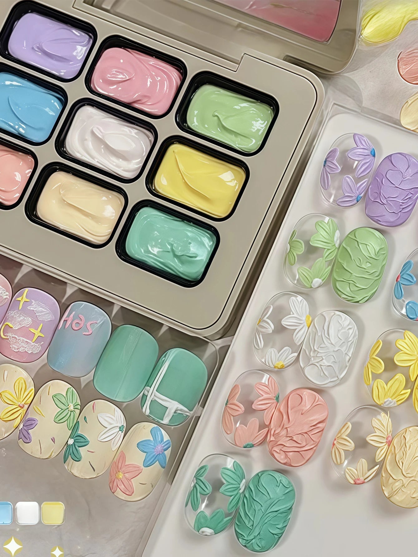 9-Color Macaron Gypsum Semi-Solid Nail Polish Set