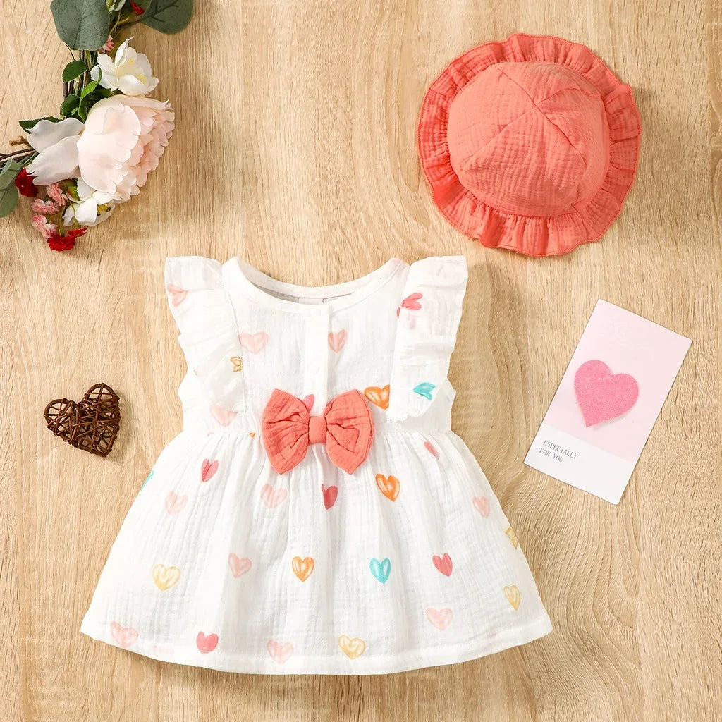 Baby Girl Love Print Dress Set