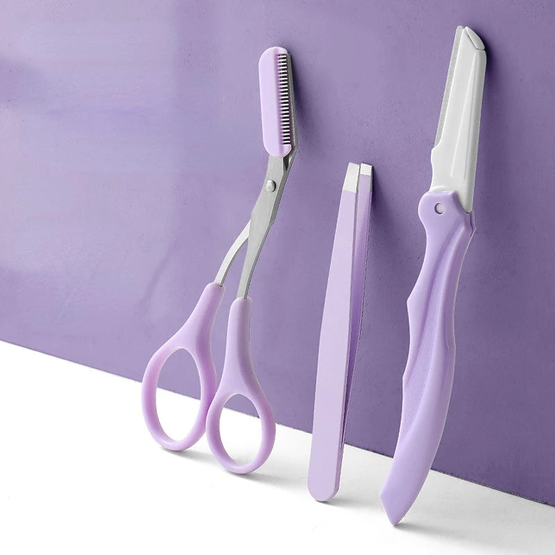 Stainless Steel Folding Eyebrow Trimmer Set