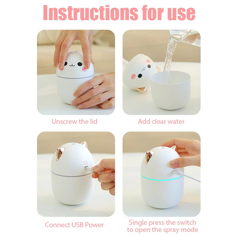 Mini Cute Air Humidifier Essential Oil Aroma Diffuser USB