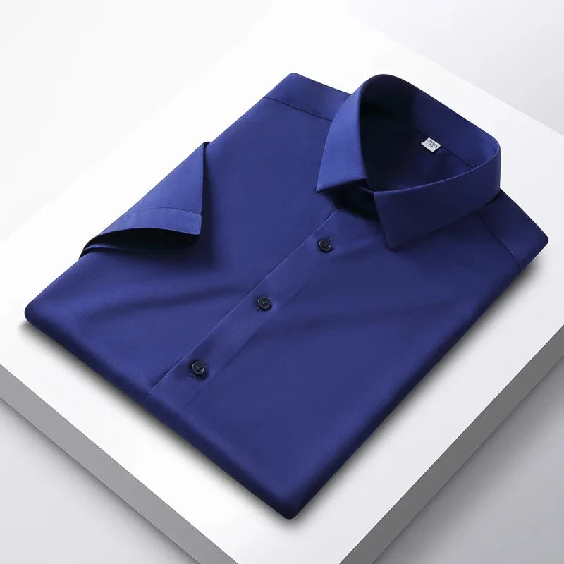 5XL Men’s Ice Silk Dress Shirt