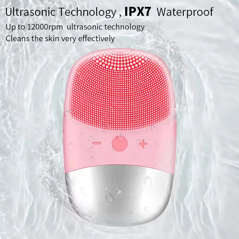 Rechargeable Silicone Ultrasonic Facial Cleansing Brush
