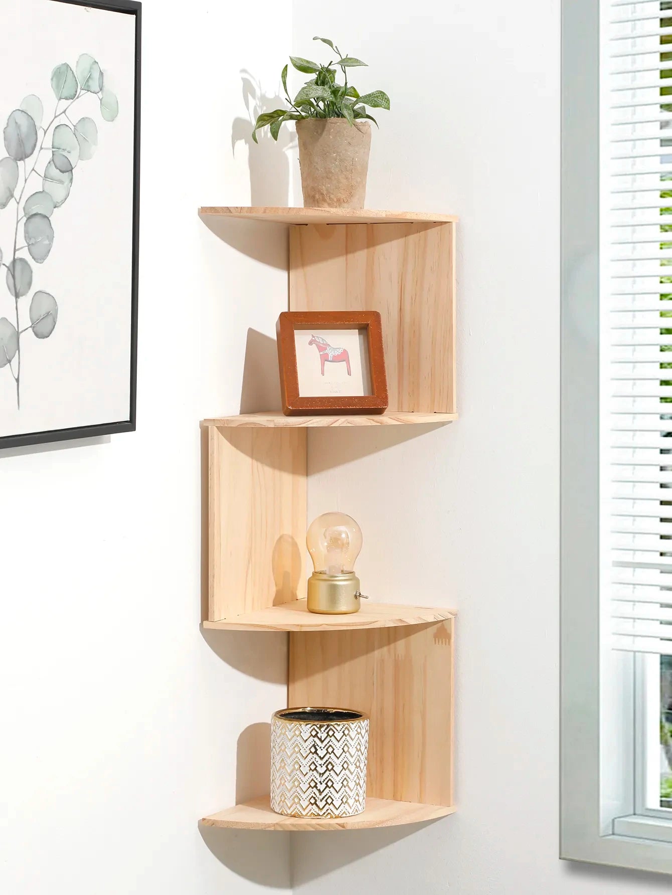 5-Layer Wooden Corner Shelf