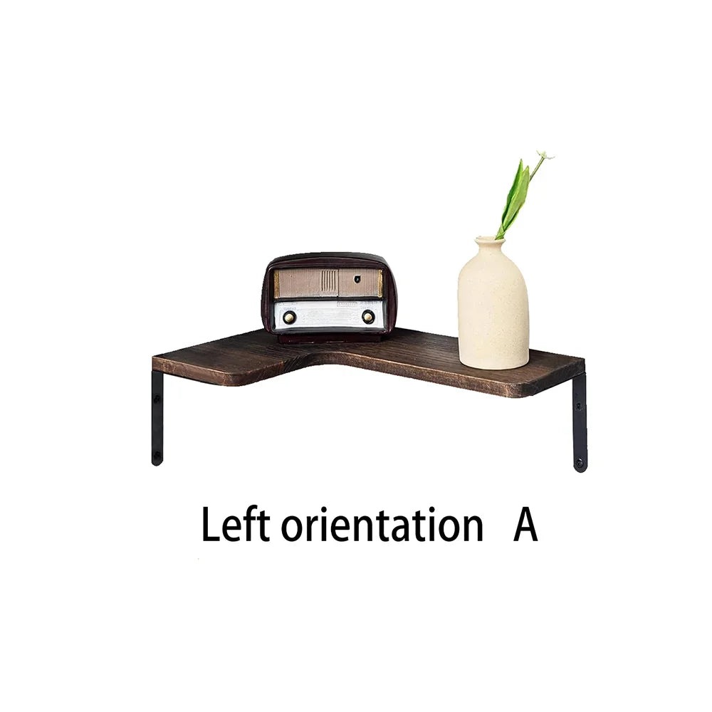 Rustic Wooden Corner Shelf