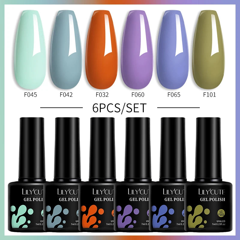 Winter Coffee Brown Gel Nail Polish Set