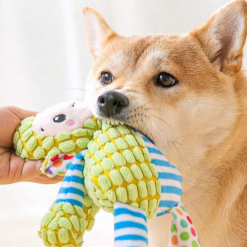 Cute Plush Interactive Squeaky Toy for Pet Dental Care