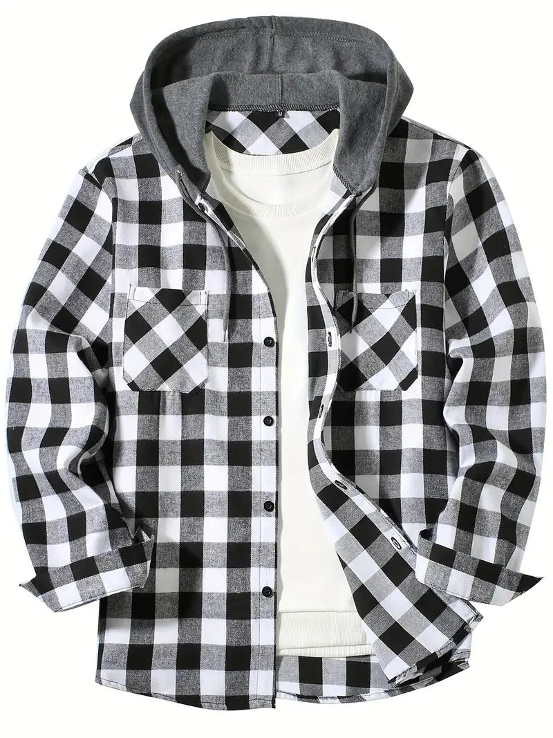 Hooded Plaid Shirt