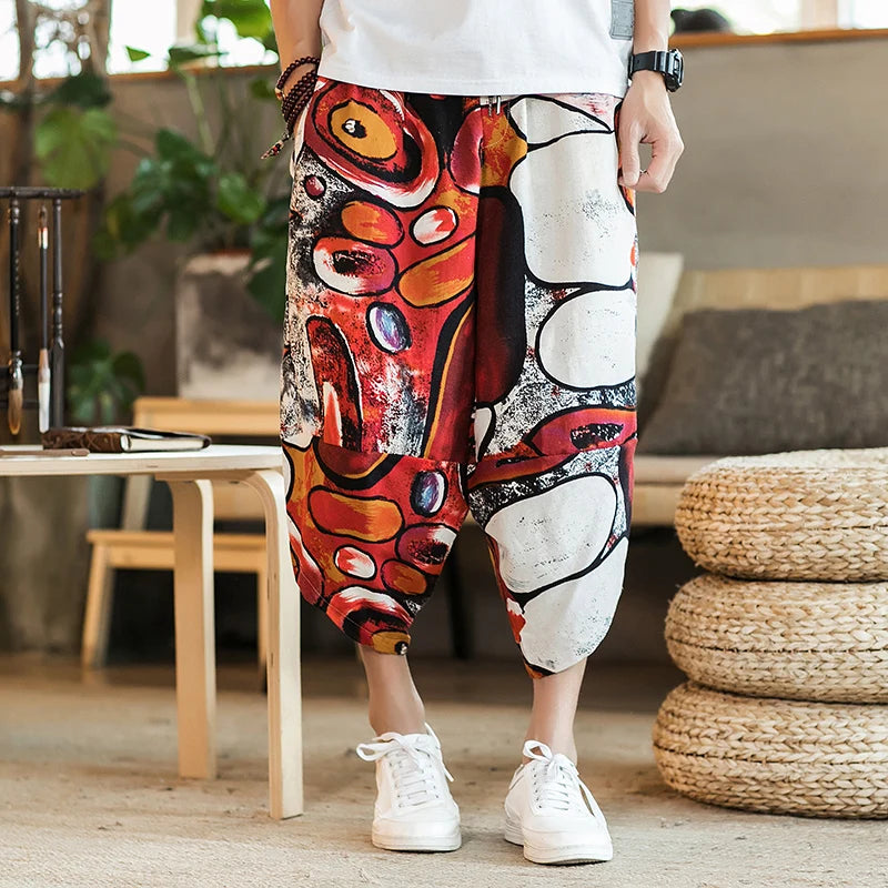 Harajuku Cotton Linen Wide Leg Baggy Pants
