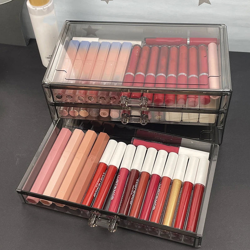 Large Transparent Acrylic Four-Drawer Makeup Organizer